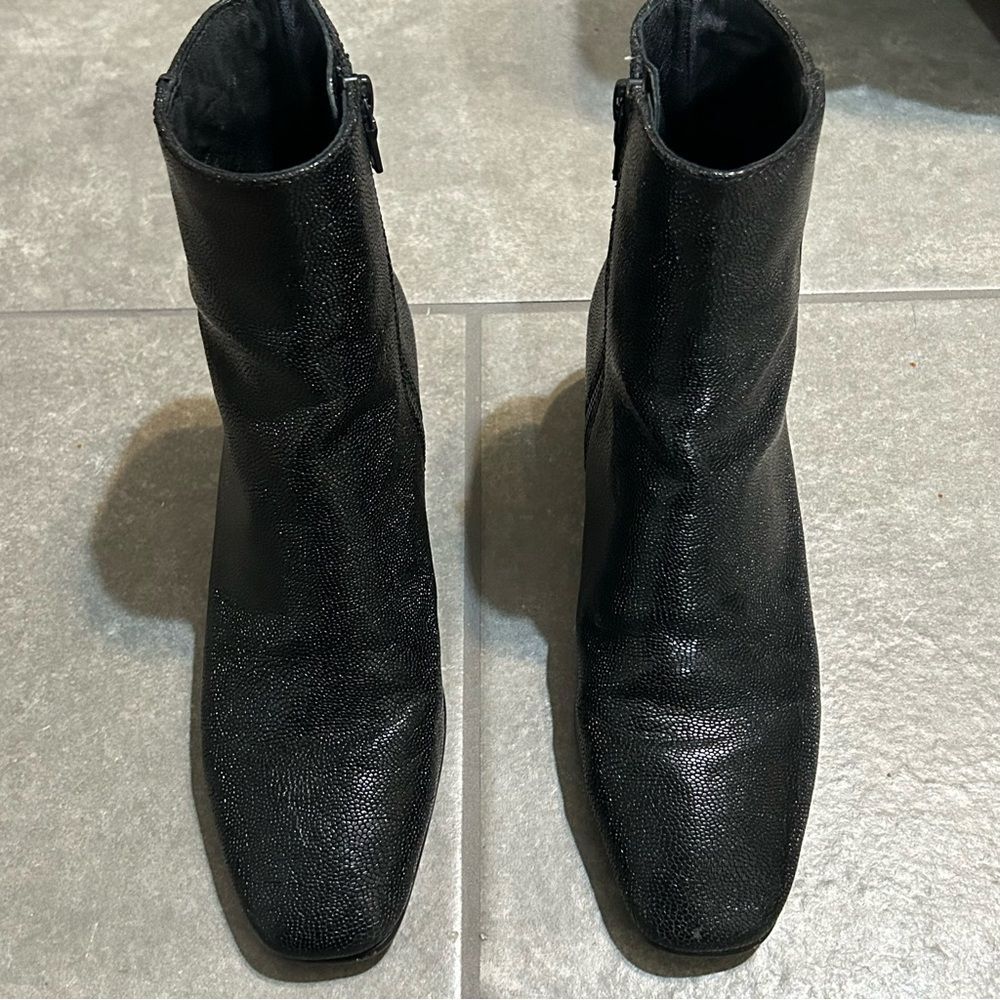 Rag & Bone Black Pebbled Leather Block Heel Mid Boots Women’s Shoe Size 6.5 - Picture 5 of 12